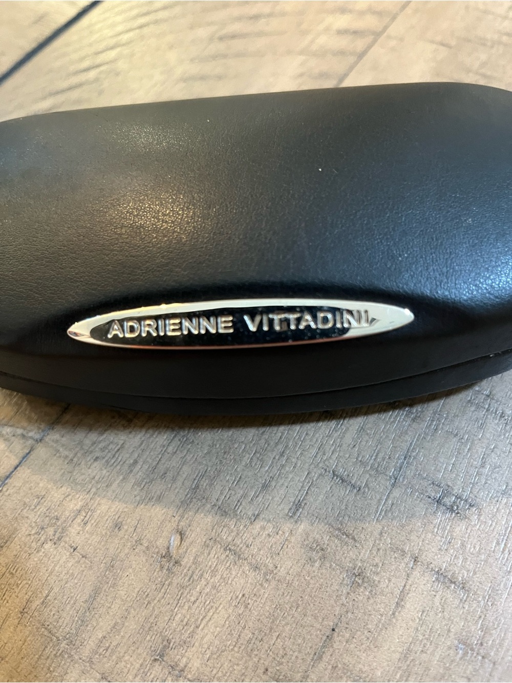 Adrienne Vittadini Black Eyewear Case with Silver Logo